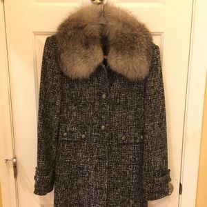 Vintage express fox fur wool coat amazing